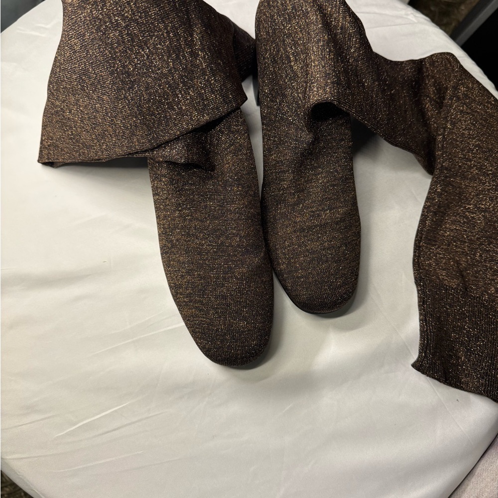Brown Shimmery Stretch shoe boots Size 11